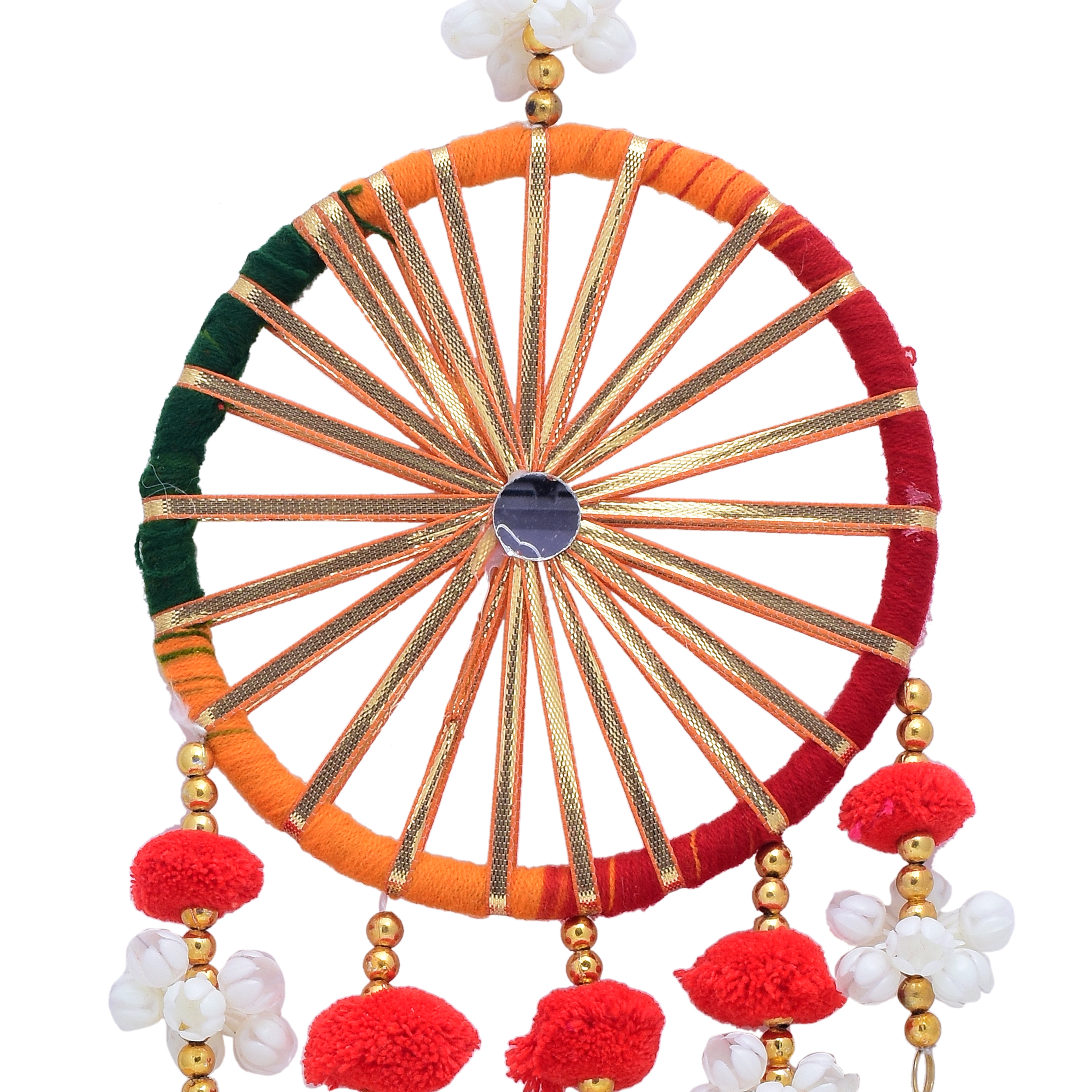 RING 5 LINE GAJRA AND BAMBOO FIBER PCS HANGING LATKAN  [PACK OF 3]