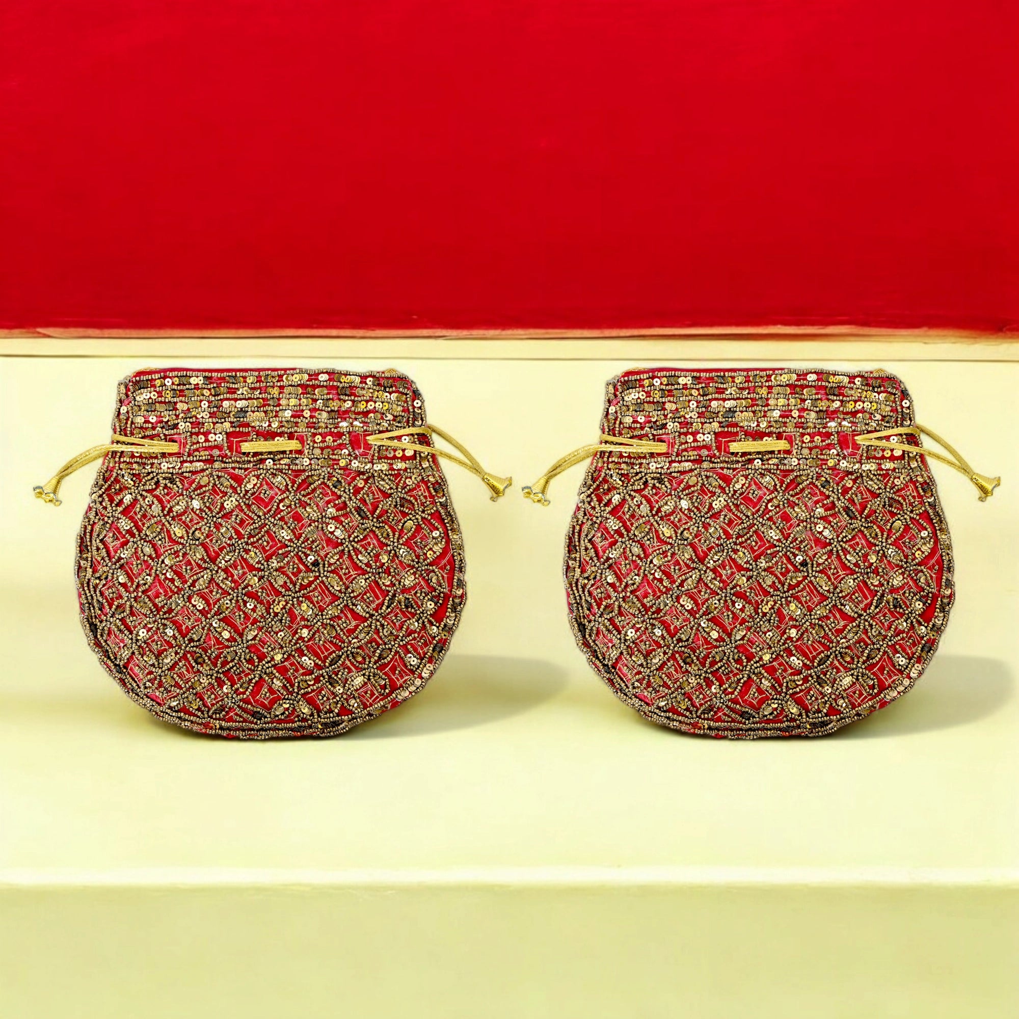 HANDWORK EMBRODERED  POTLI COMBO (PACK OF TWO)