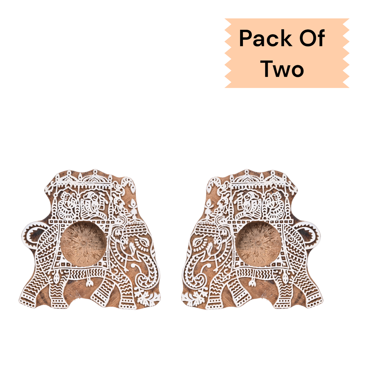CANDLE BLOCK WHITE & BLACK [ pack of 2 ]
