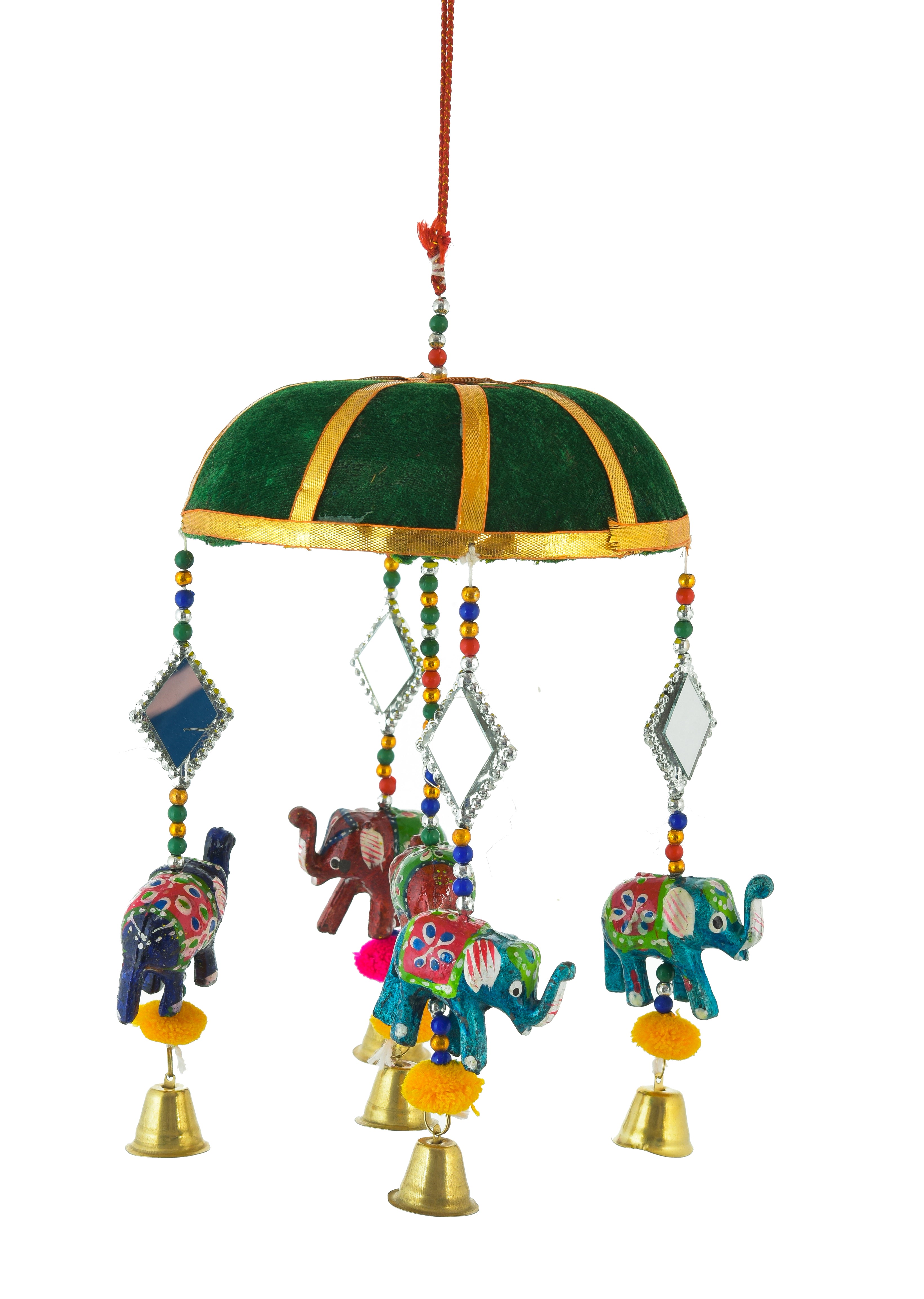 RING JHUMAR WITH 5 FIBER PCS & RING BELL JHUMAR WITH MIRROR AND ANIMAL [PACK OF THREE]