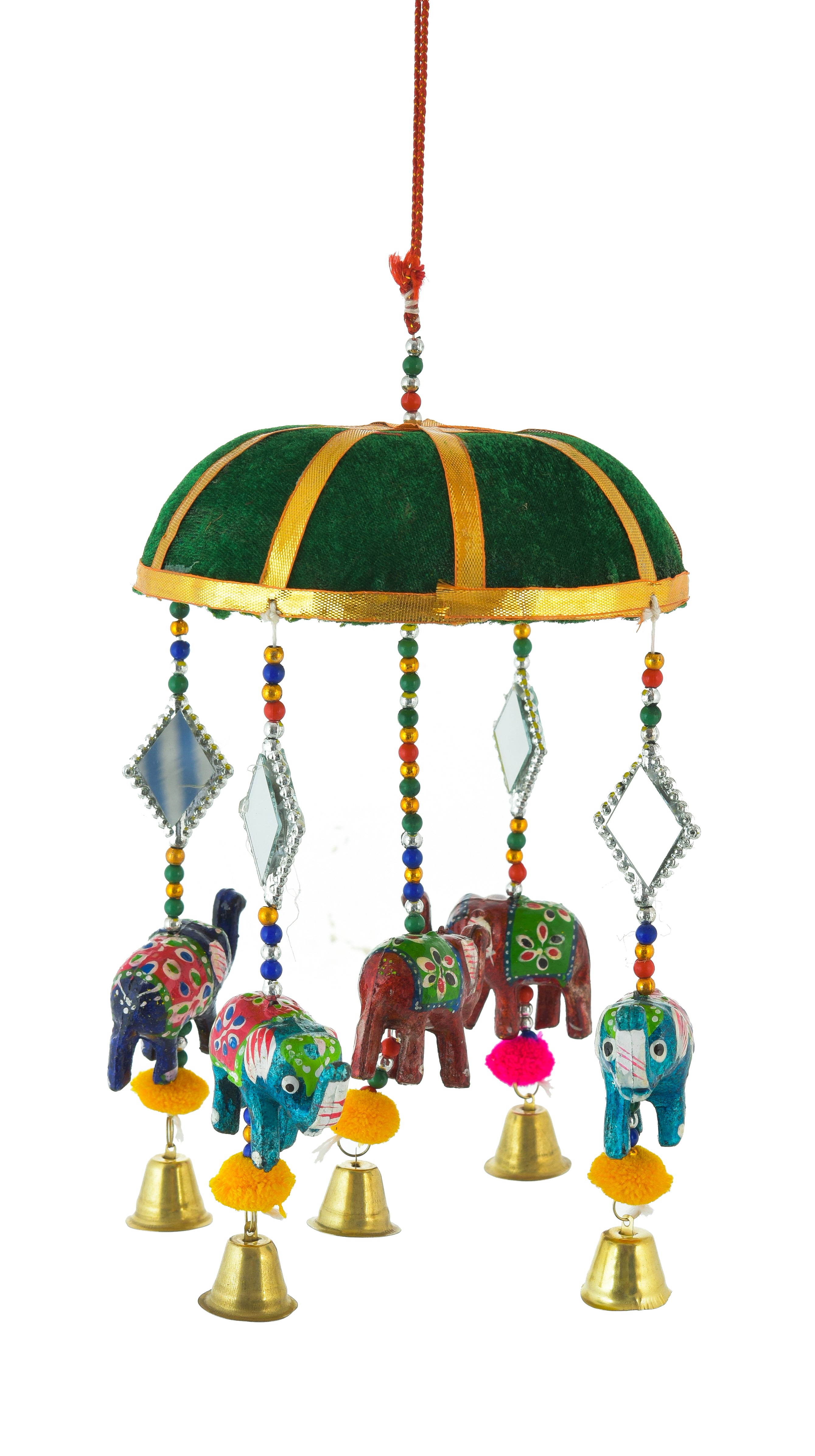 RING JHUMAR WITH 5 FIBER PCS & RING BELL JHUMAR WITH MIRROR AND ANIMAL [PACK OF THREE]