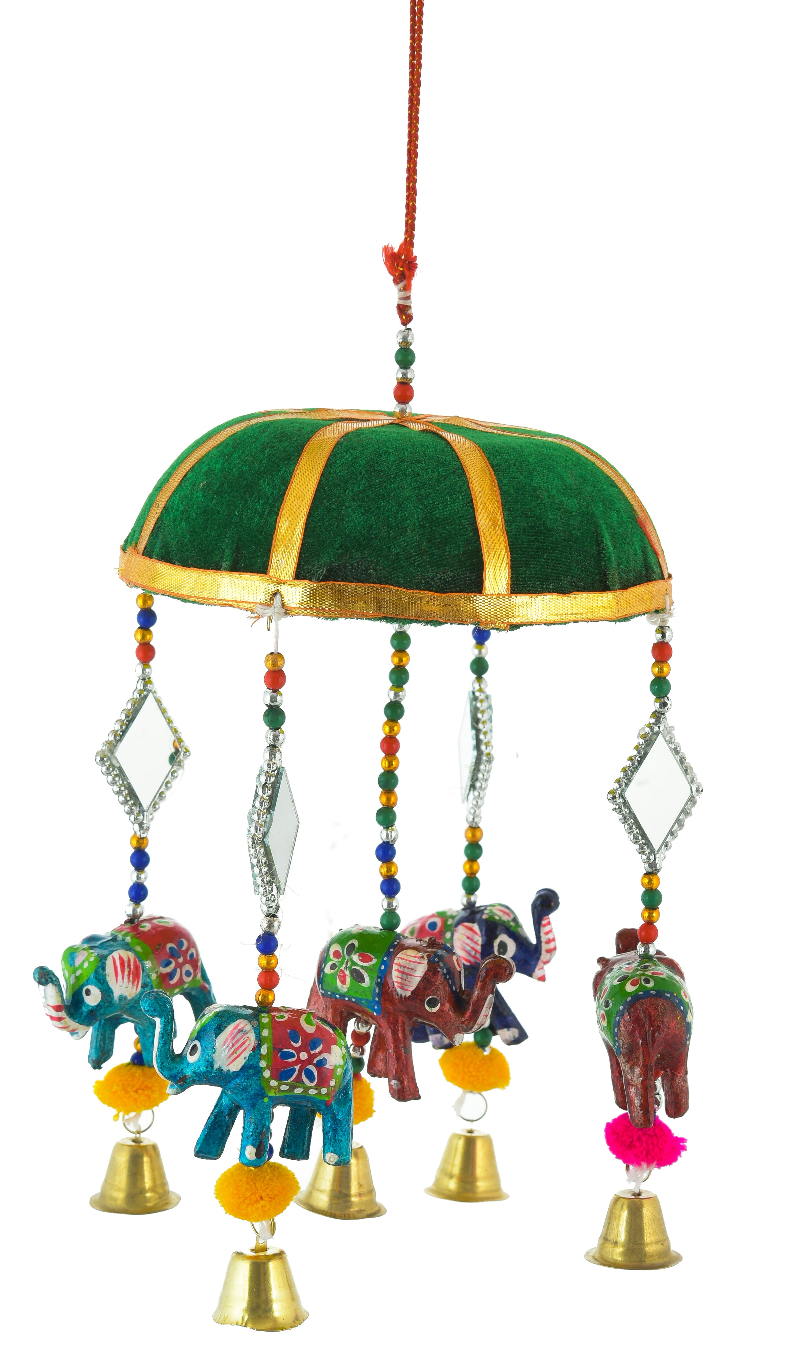 RING JHUMAR WITH 5 FIBER PCS & RING BELL JHUMAR WITH MIRROR AND ANIMAL [PACK OF THREE]