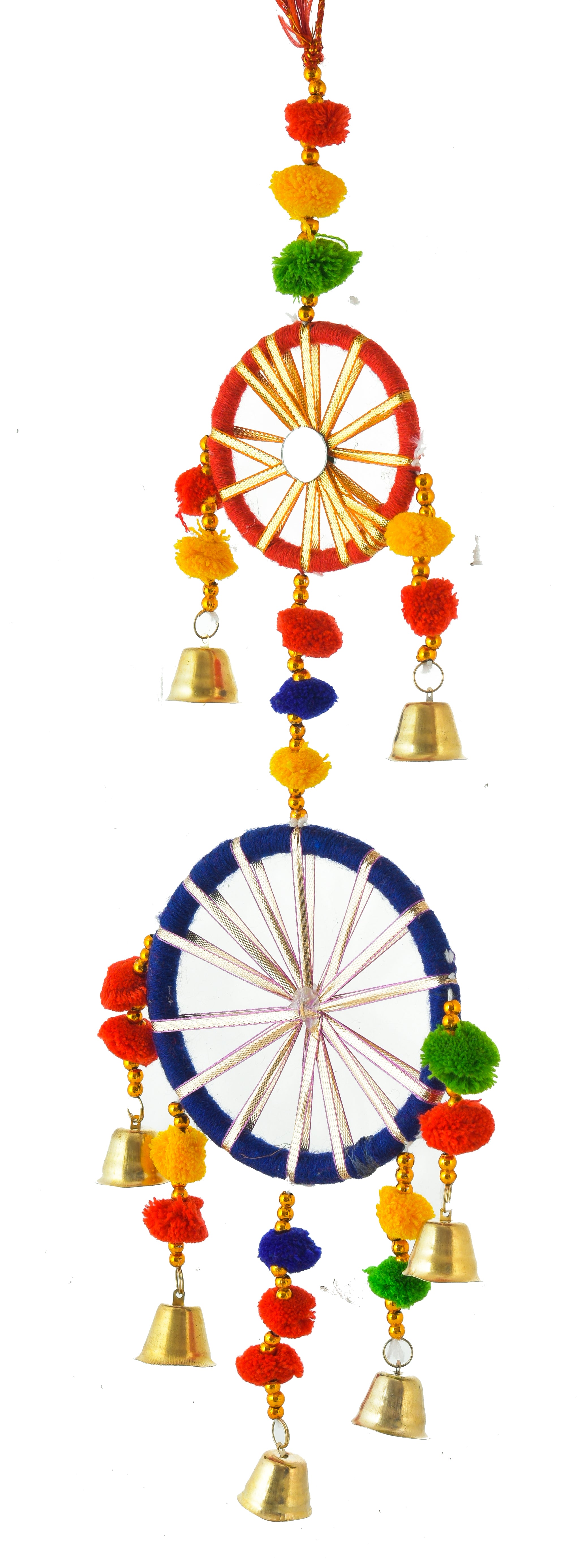 DECORATIVE RING LATKAN WITTH BRASS BELL [PAIR OF THREE]